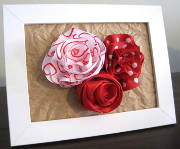 Framed Ribbon Roses